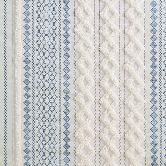 Cotton Printed Shower Curtain with Chenille