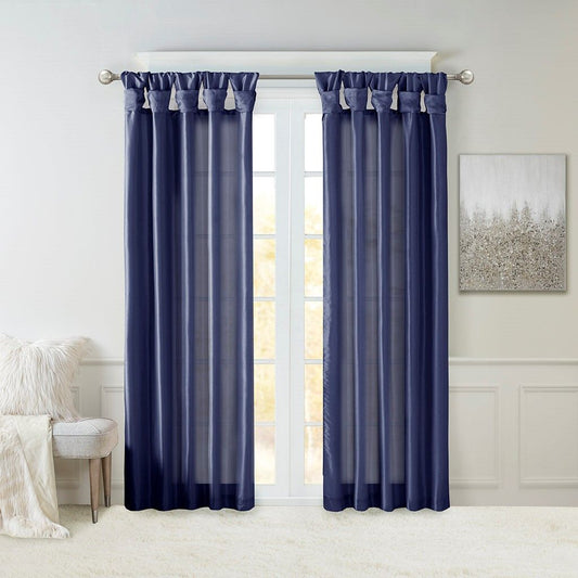 Twist Tab Lined Window Curtain Panel(Only 1 Pc Panel)