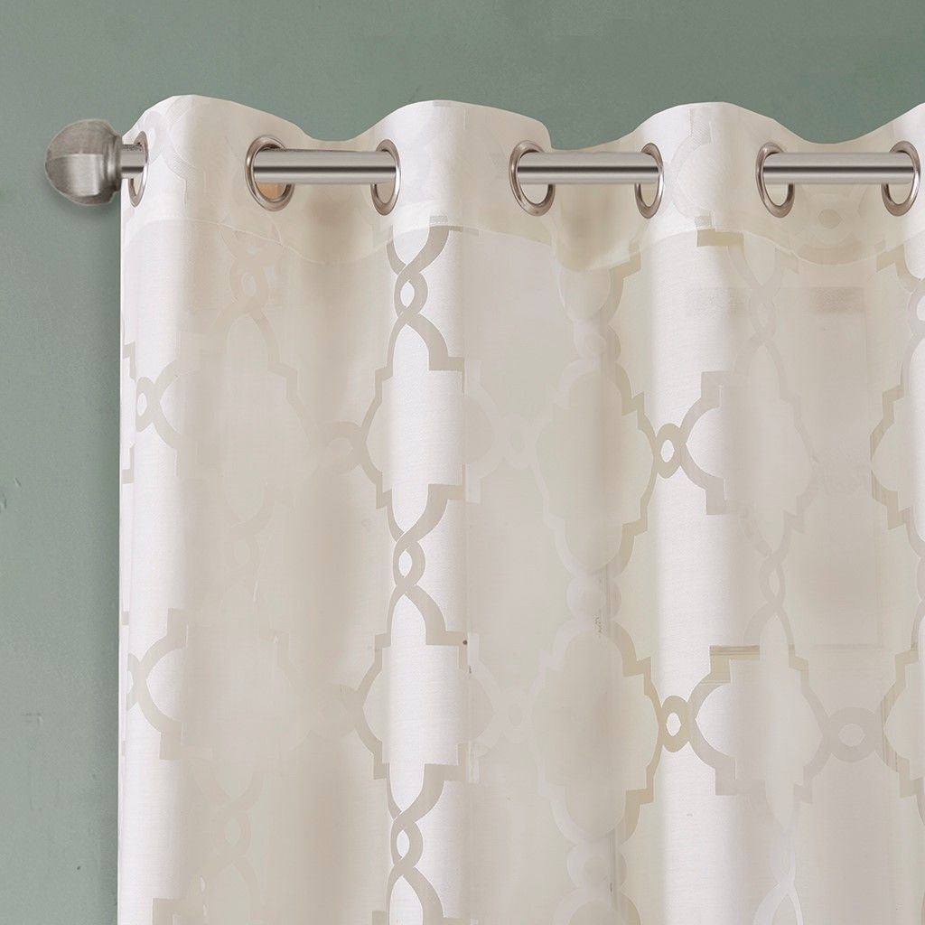 Fretwork Burnout Sheer Curtain Panel(Only 1 Pc Panel)