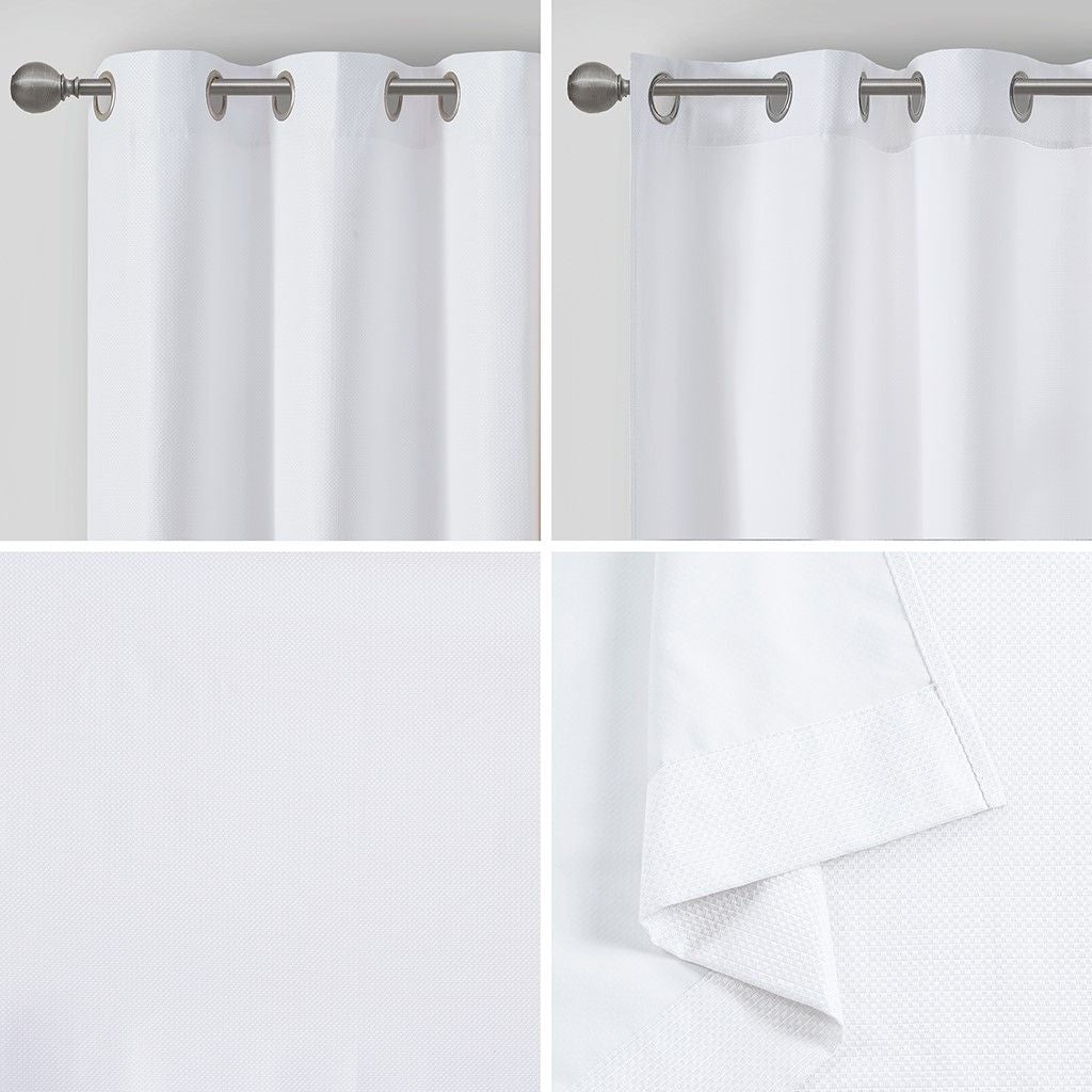 Basketweave Room Darkening Curtain Panel Pair(2 Pcs Window Panels)