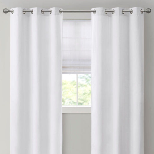 Basketweave Room Darkening Curtain Panel Pair(2 Pcs Window Panels)