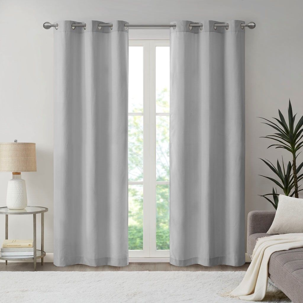 Basketweave Room Darkening Curtain Panel Pair(2 Pcs Window Panels)