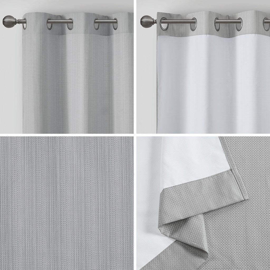 Basketweave Room Darkening Curtain Panel Pair(2 Pcs Window Panels)