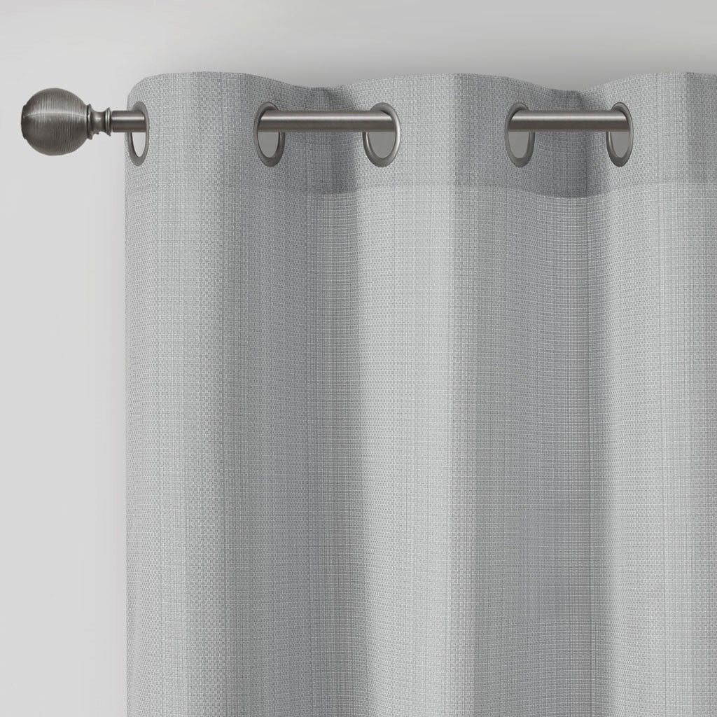 Basketweave Room Darkening Curtain Panel Pair(2 Pcs Window Panels)