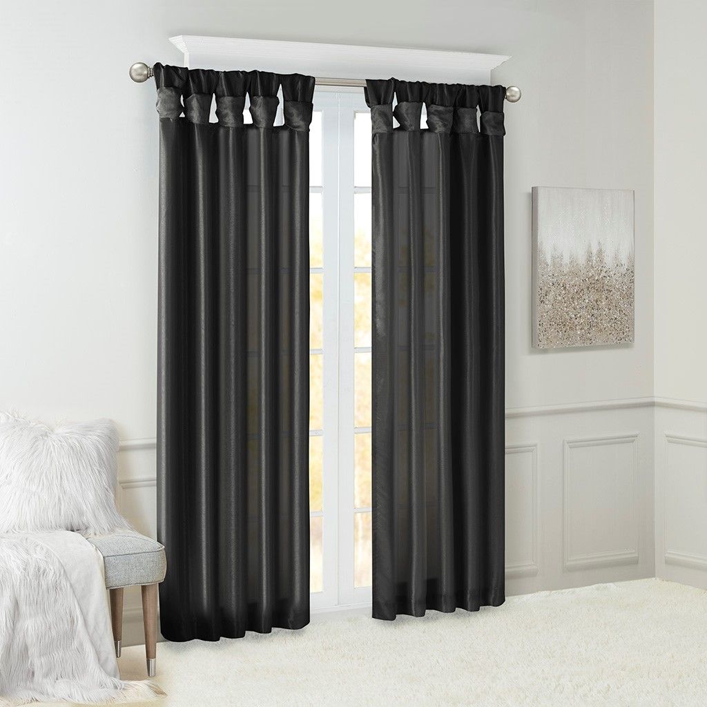 Twist Tab Lined Window Curtain Panel(Only 1 Pc Panel)