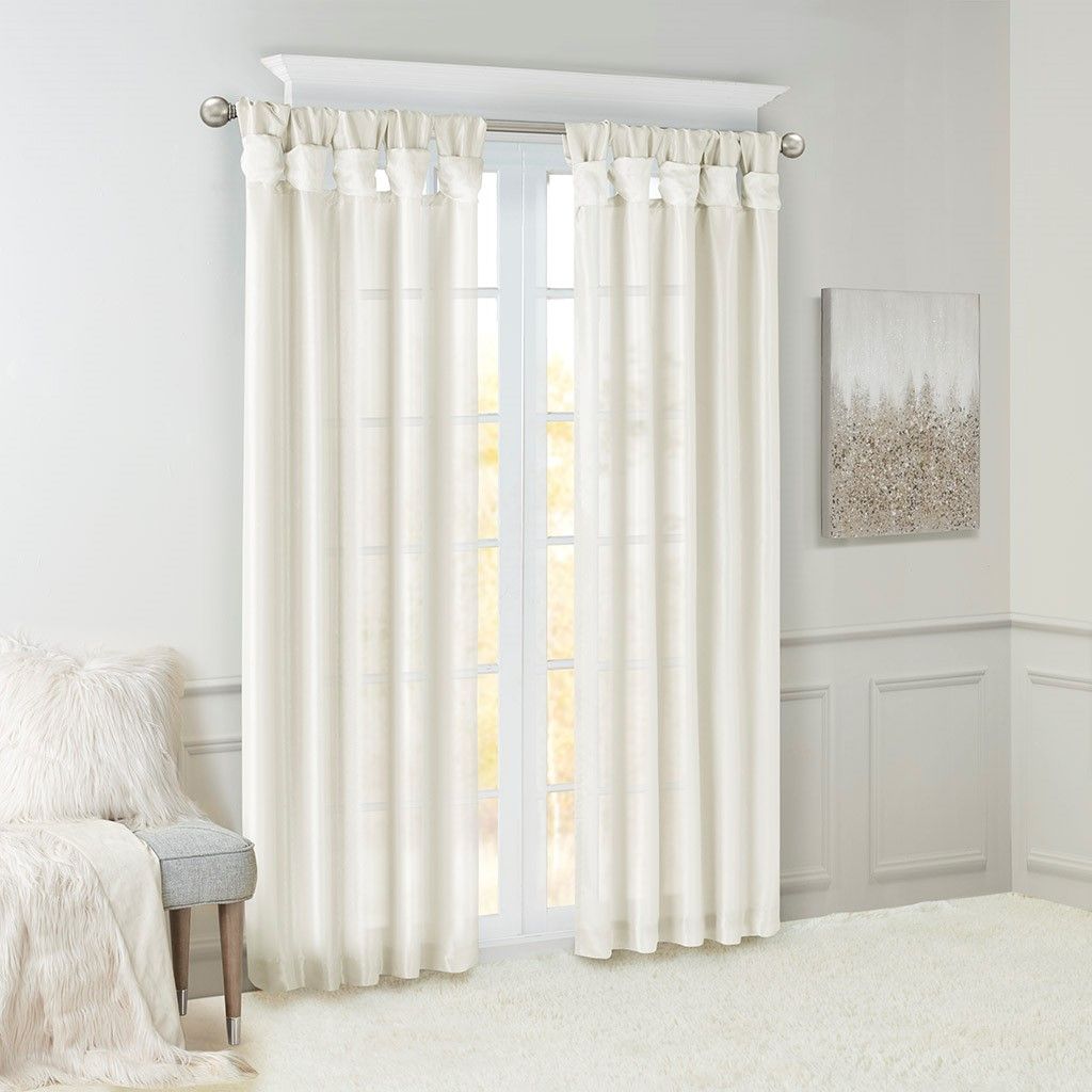 Twist Tab Lined Window Curtain Panel(Only 1 Pc Panel)