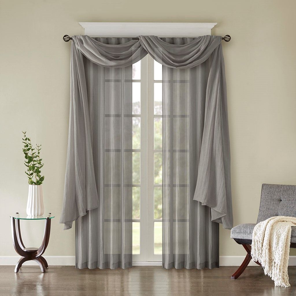 Solid Crushed Curtain Panel Pair(2 Pcs Window Panels)