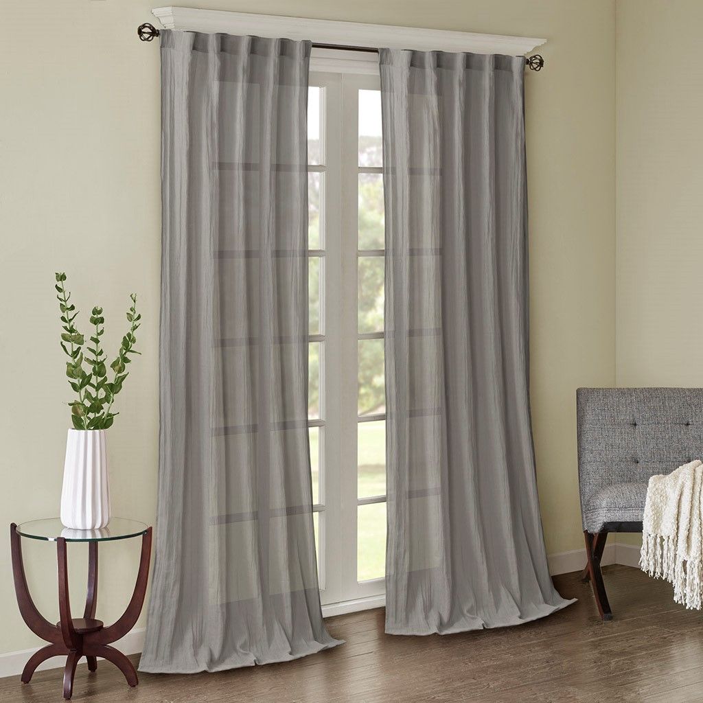 Solid Crushed Curtain Panel Pair(2 Pcs Window Panels)
