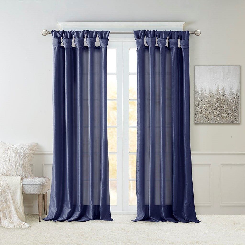 Twist Tab Lined Window Curtain Panel(Only 1 Pc Panel)