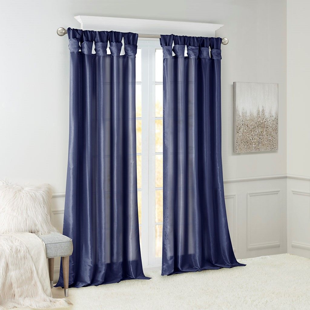 Twist Tab Lined Window Curtain Panel(Only 1 Pc Panel)