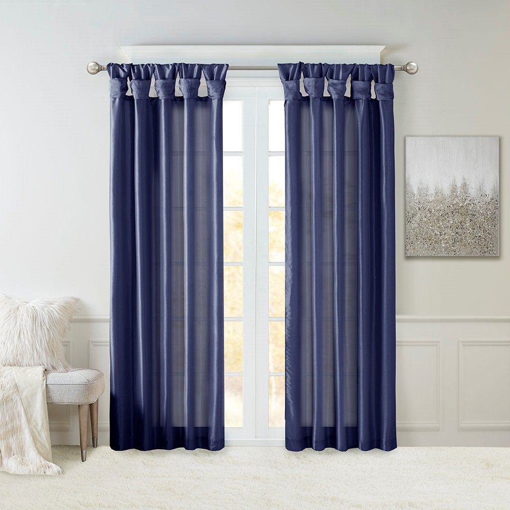 Twist Tab Lined Window Curtain Panel(Only 1 Pc Panel)