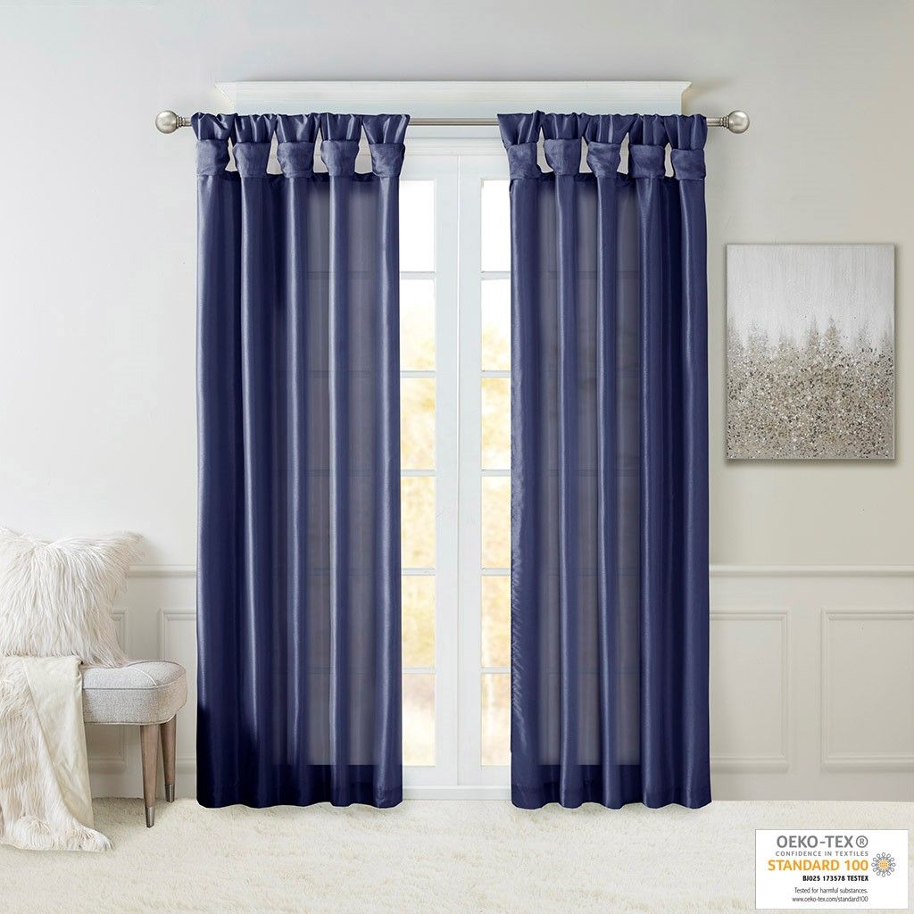 Twist Tab Lined Window Curtain Panel(Only 1 Pc Panel)