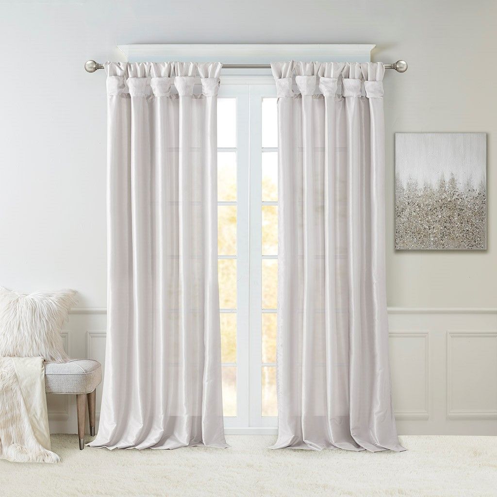 Twist Tab Lined Window Curtain Panel(Only 1 Pc Panel)