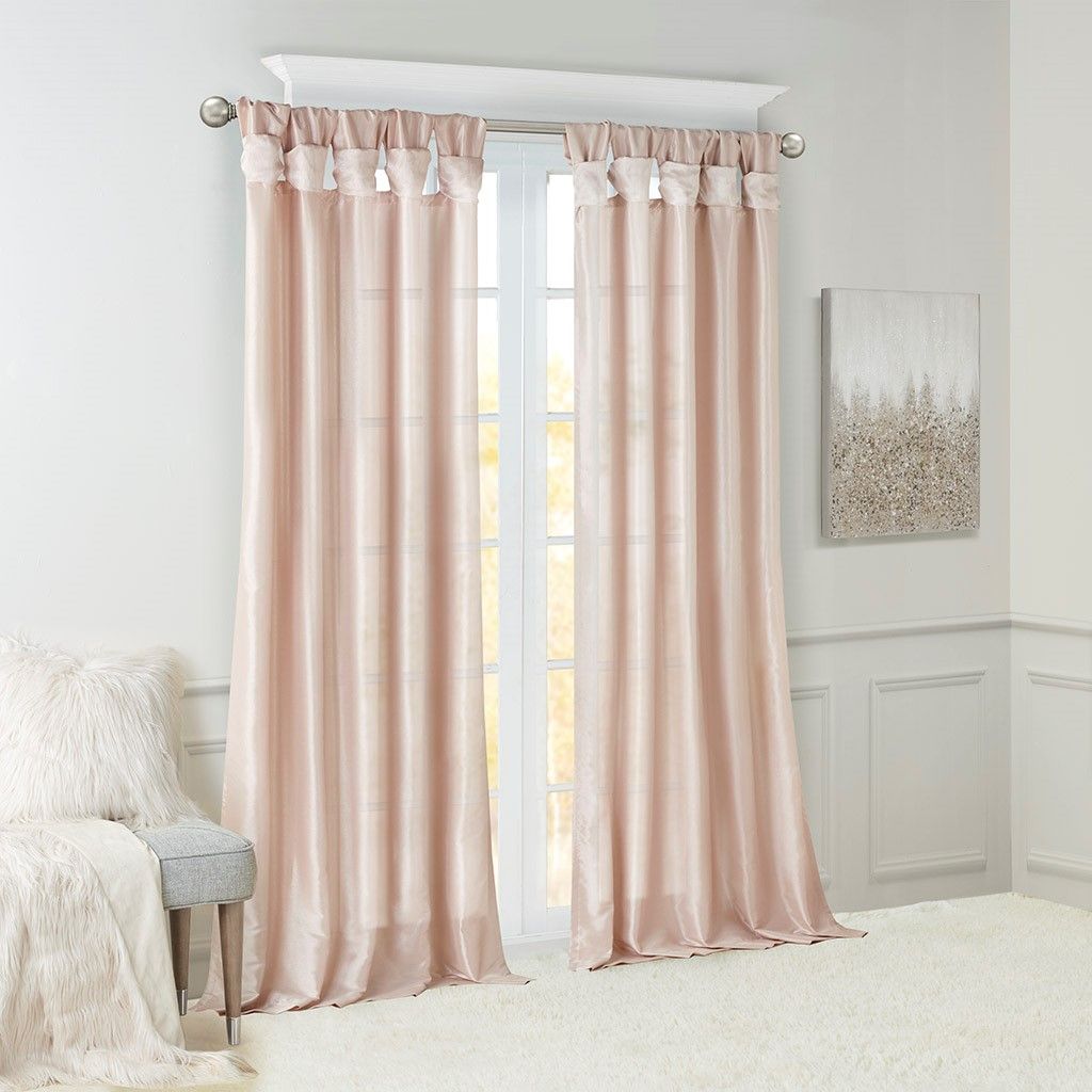 Twist Tab Lined Window Curtain Panel(Only 1 Pc Panel)