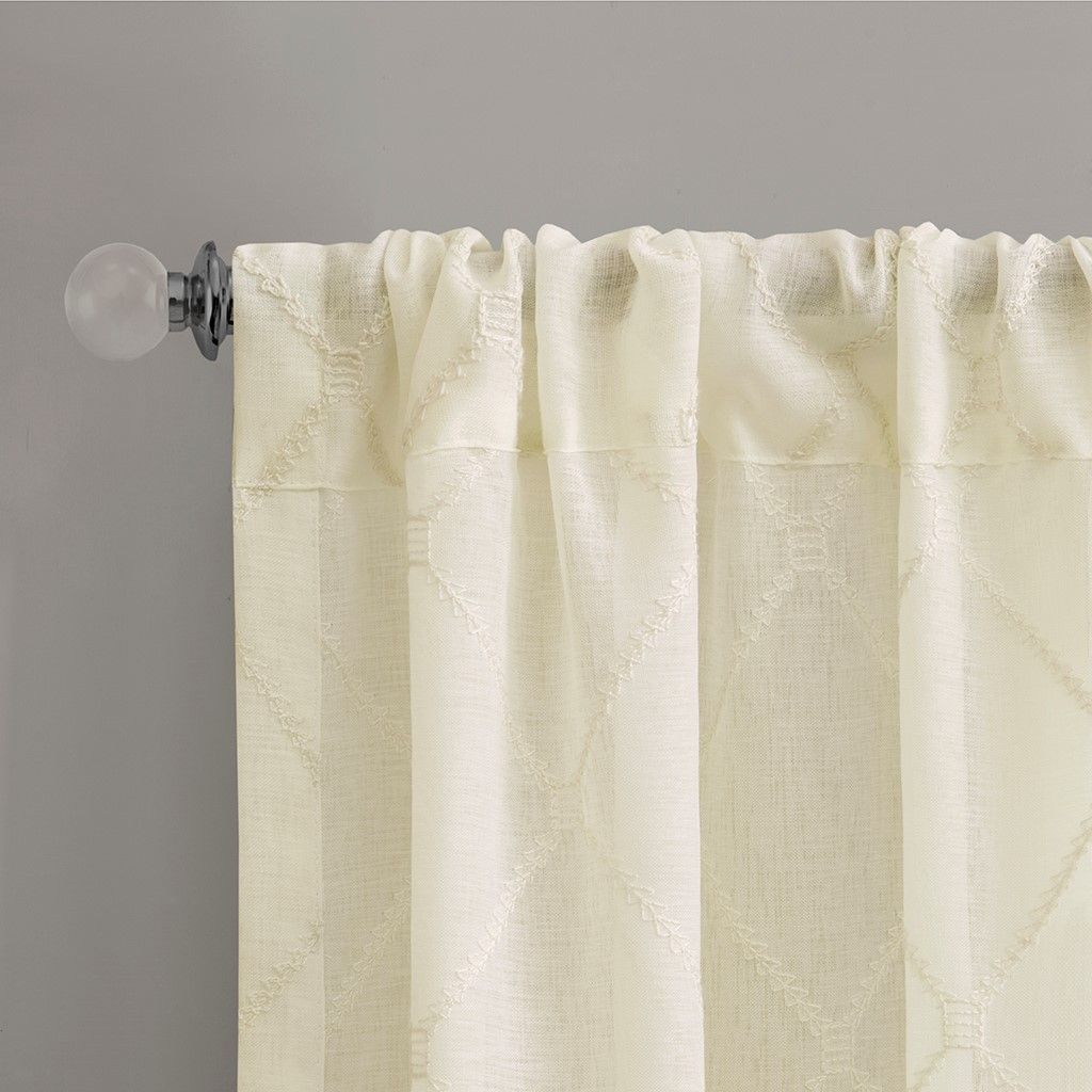 Diamond Sheer Window Curtain Panel(Only 1 Pc Panel)