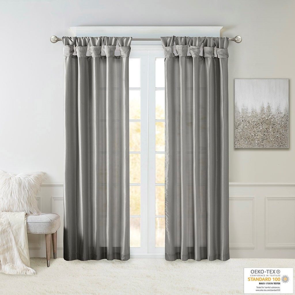 Twist Tab Lined Window Curtain Panel(Only 1 Pc Panel)