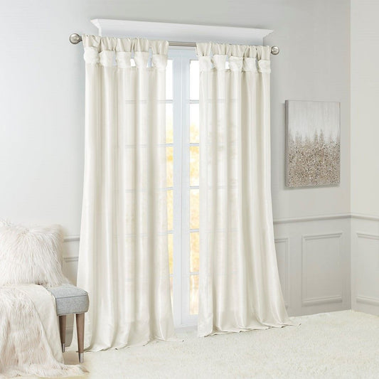 Twist Tab Lined Window Curtain Panel(Only 1 Pc Panel)