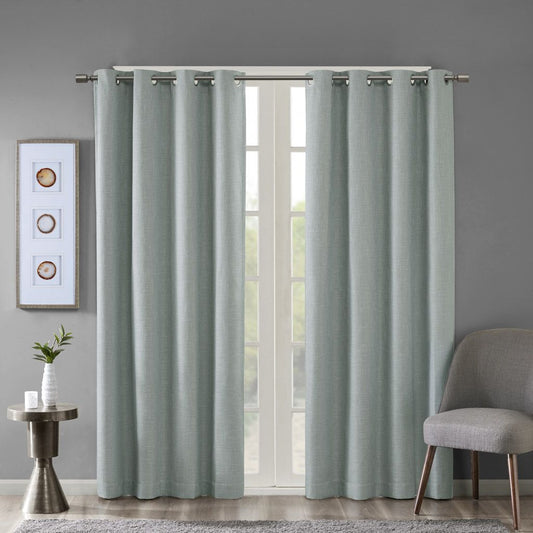 Printed Heathered Blackout Grommet Top Curtain Panel(Only 1 Pc Panel)