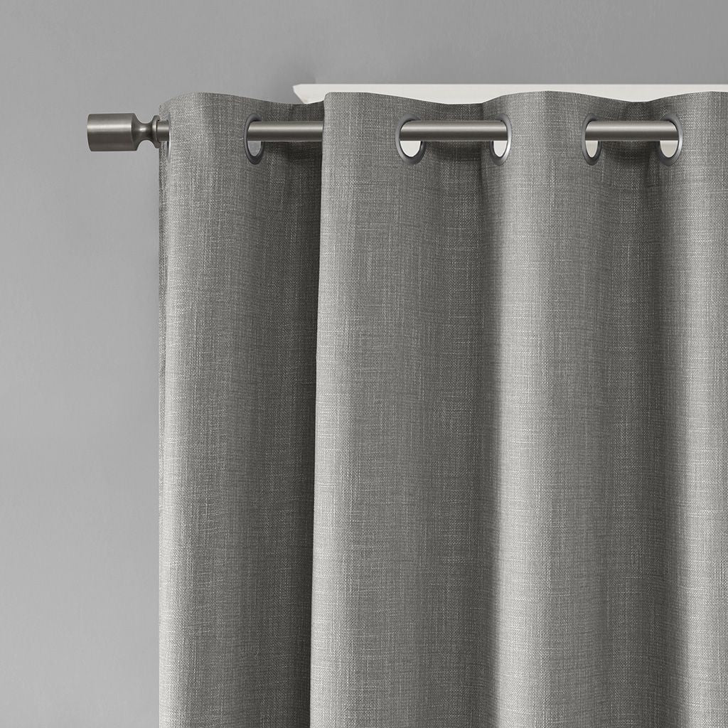 Printed Heathered Blackout Grommet Top Curtain Panel(Only 1 Pc Panel)