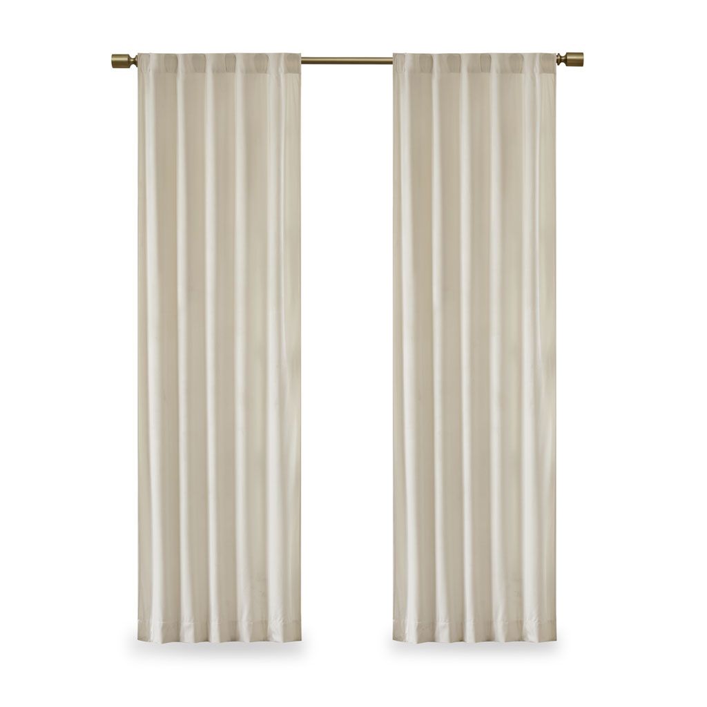 Room Darkening Poly Velvet Rod Pocket/Back Tab Curtain Panel Pair(2 Pcs Window Panels)