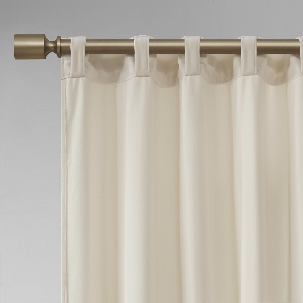 Room Darkening Poly Velvet Rod Pocket/Back Tab Curtain Panel Pair(2 Pcs Window Panels)