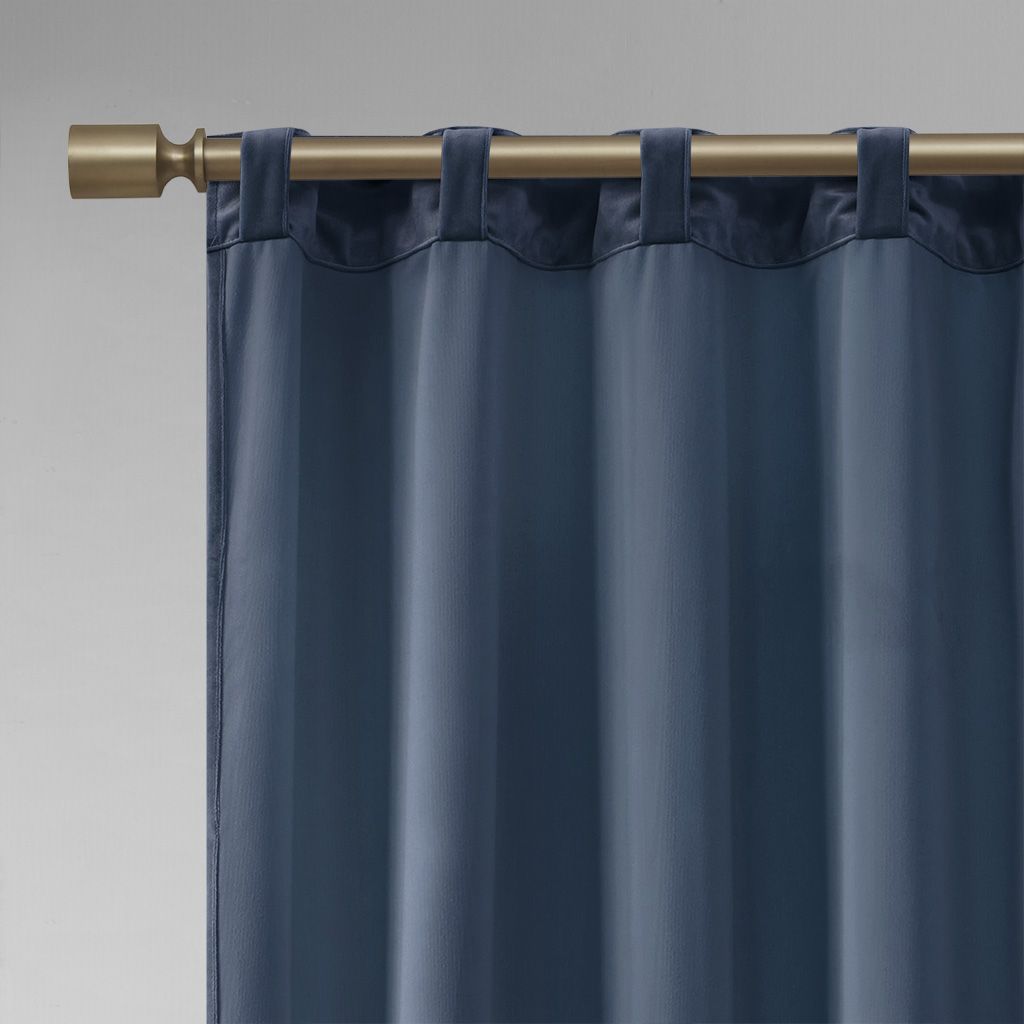 Room Darkening Poly Velvet Rod Pocket/Back Tab Curtain Panel Pair(2 Pcs Window Panels)