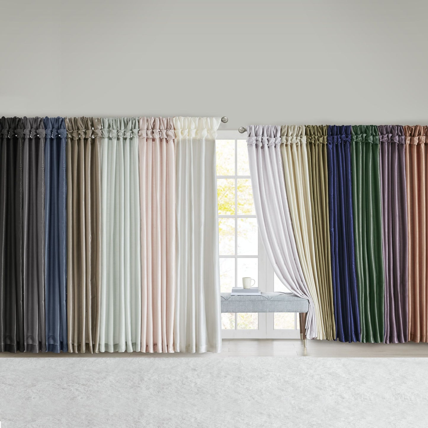 Twist Tab Lined Window Curtain Panel(Only 1 Pc Panel)