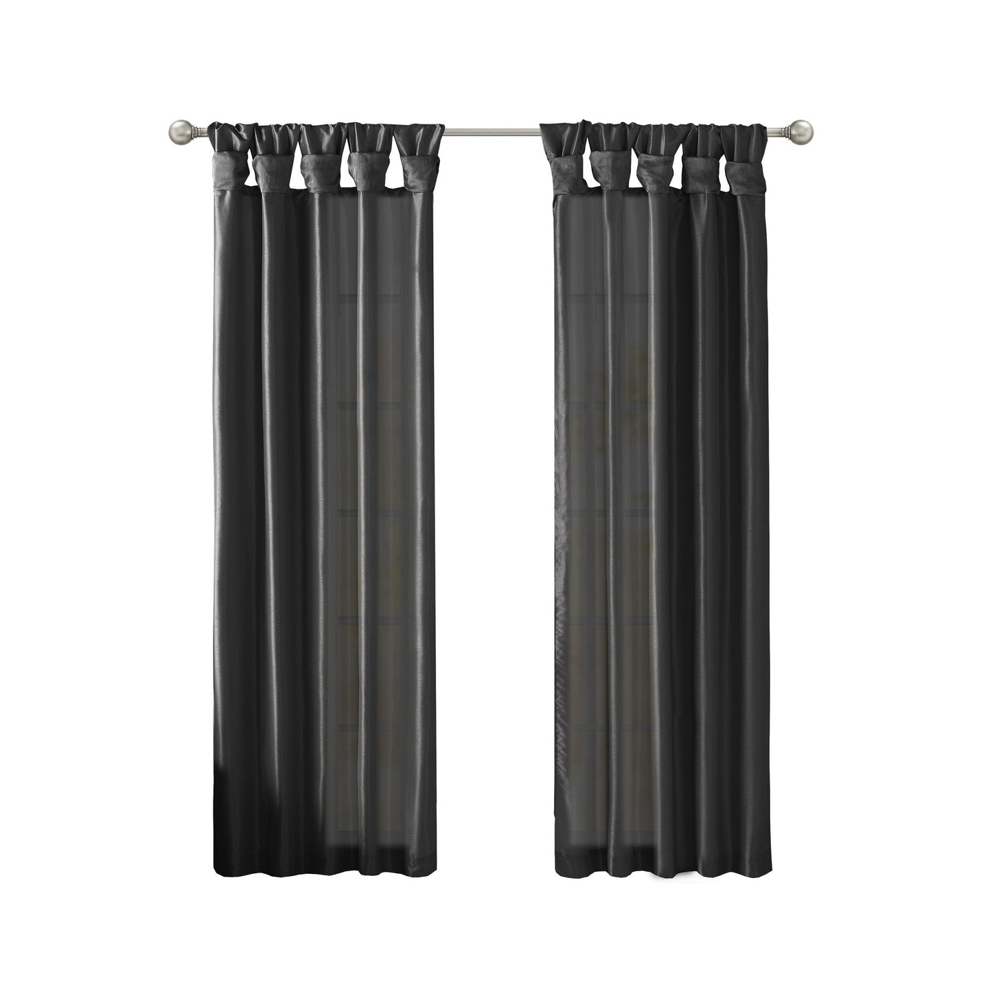 Twist Tab Lined Window Curtain Panel(Only 1 Pc Panel)