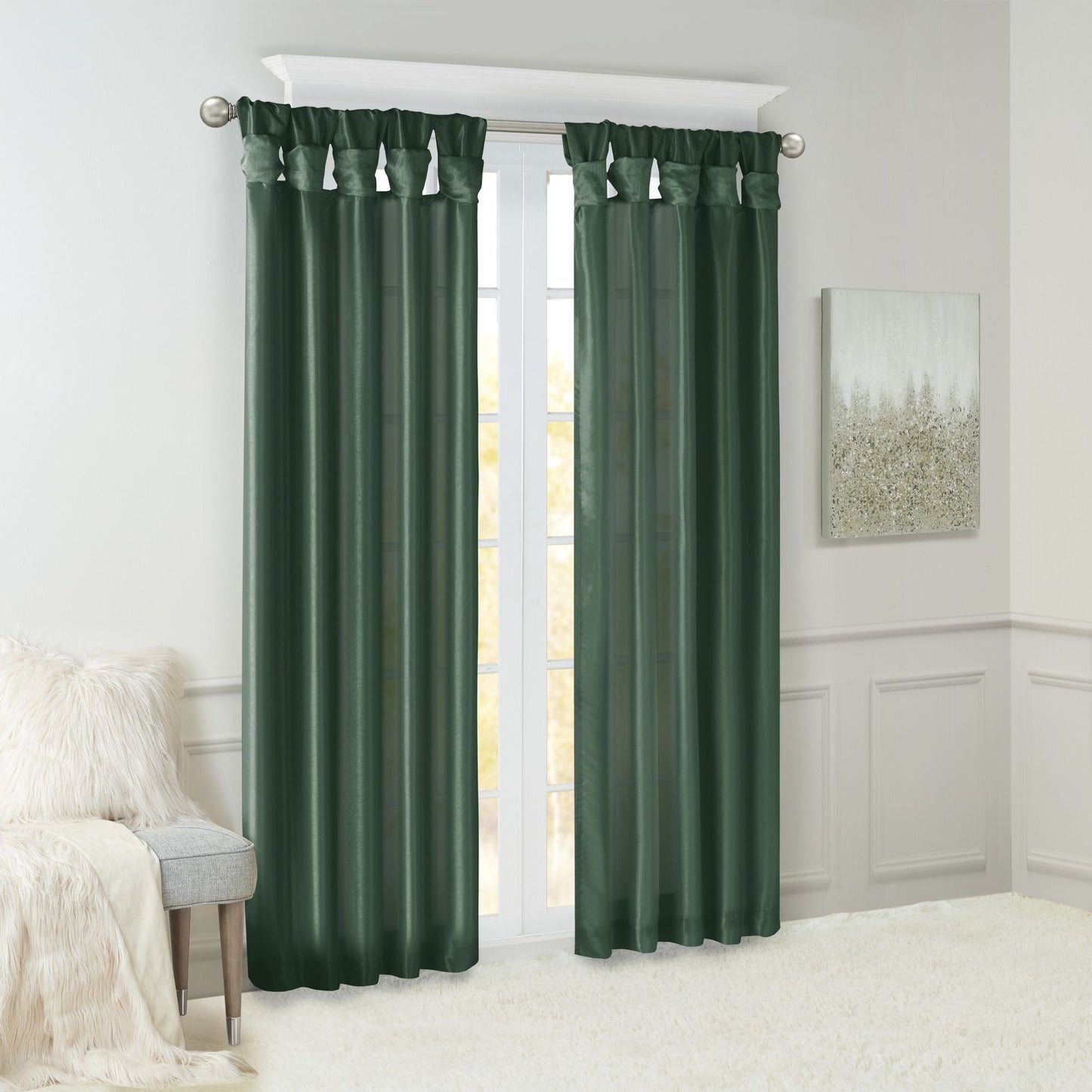 Twist Tab Lined Window Curtain Panel(Only 1 Pc Panel)
