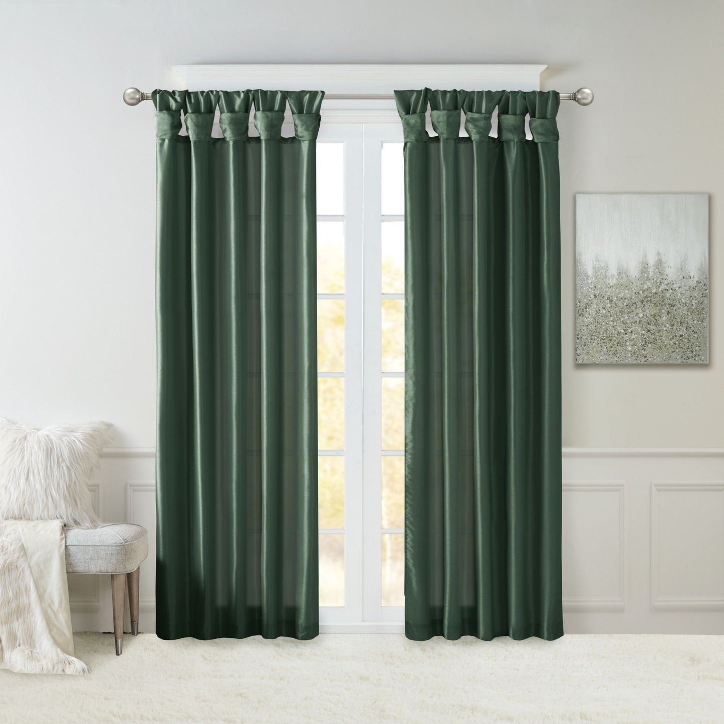 Twist Tab Lined Window Curtain Panel(Only 1 Pc Panel)
