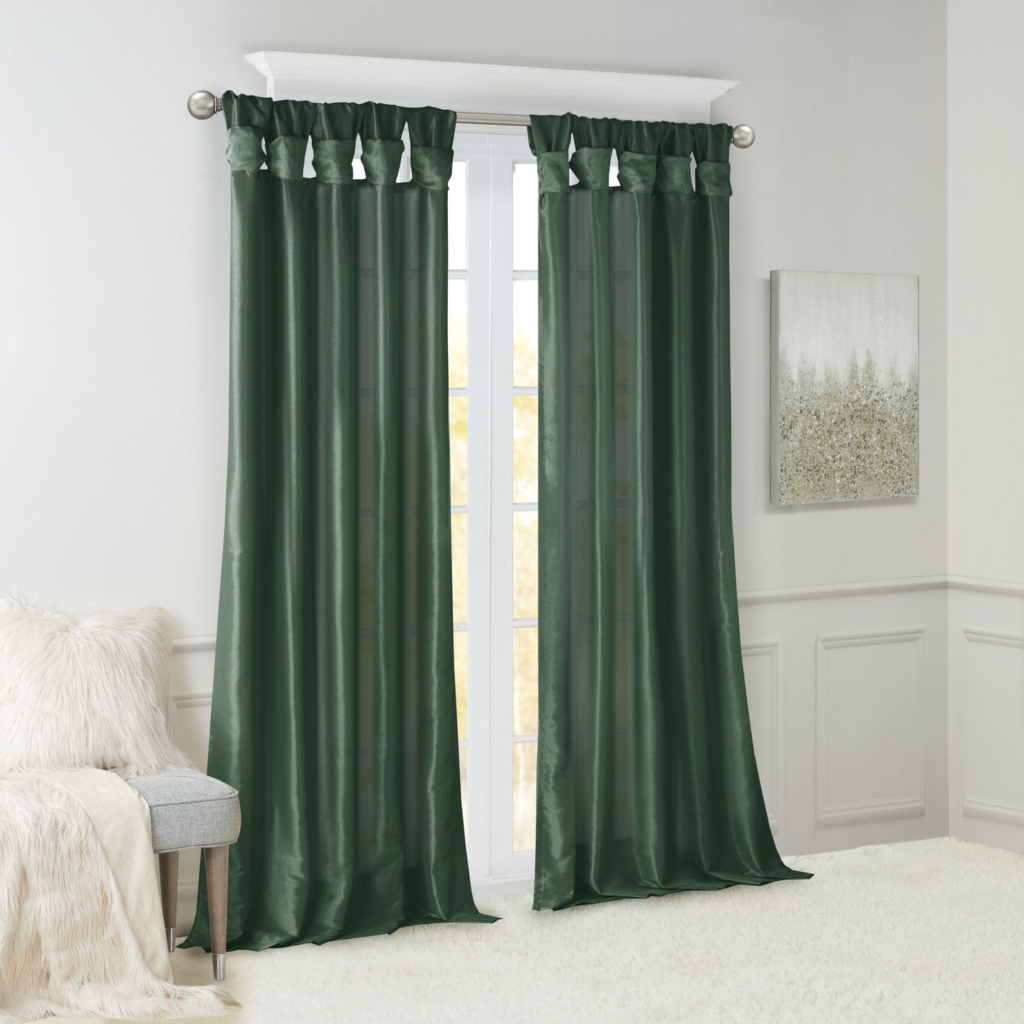 Twist Tab Lined Window Curtain Panel(Only 1 Pc Panel)